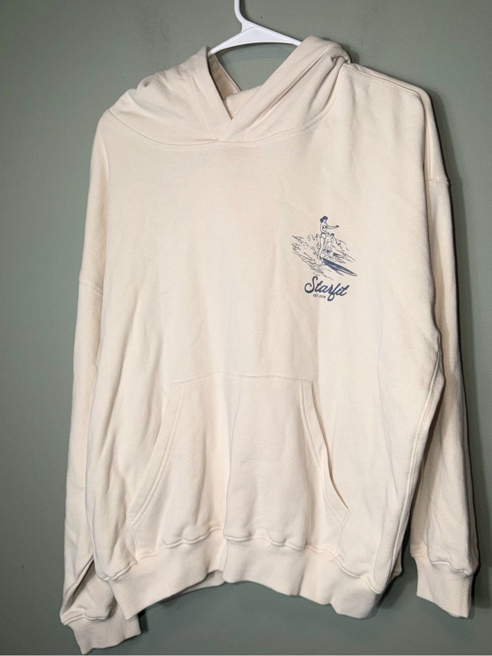 Starfit Women’s West Coast Cream Pullover Hoodie Cozy Fleece Small Sweatshirt